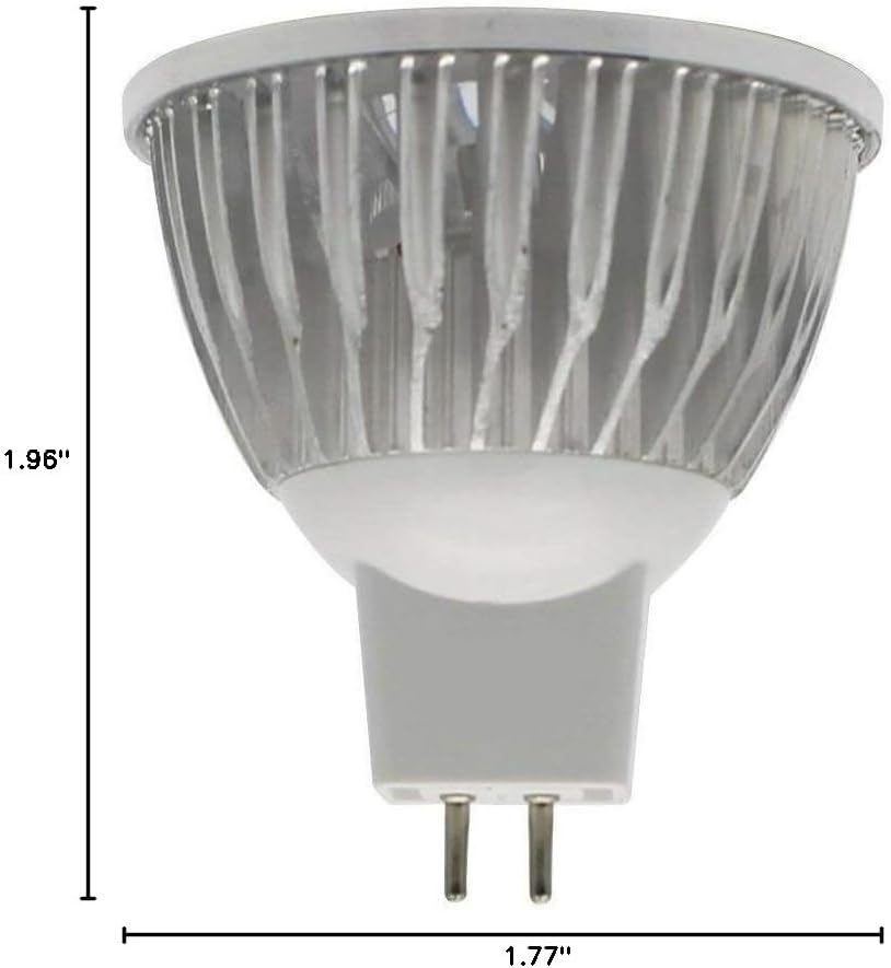 MR16 LED Bulbs 3W Cool White GU5.3 12V Spotlight for Landscape Recessed Track Lighting, 20W Halogen Equivalent, Pack of 10