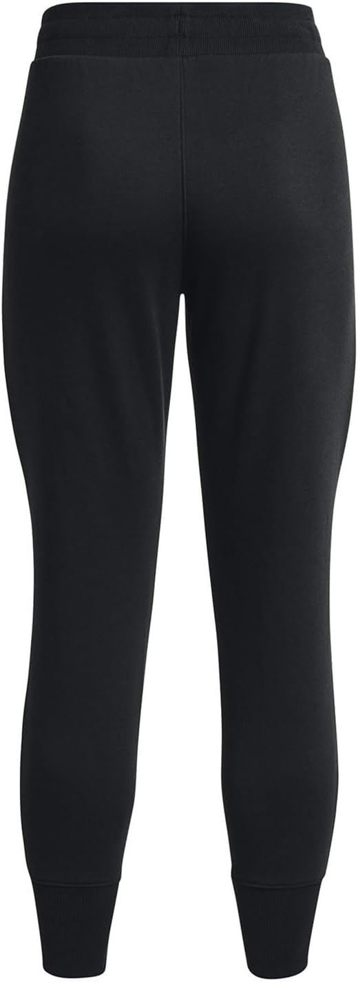 Under Armour Women's Rival Fleece Joggers (Black/Black/White, Medium) - Image 6