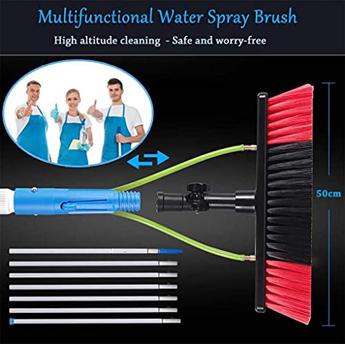 Cepillo telescópico para Limpiar Cristales, Cepillo para Limpiar Ventanas, pértiga de Limpieza, Kit de Limpieza de Ventanas, pértiga/Manguera con Suministro de Agua, Cepillo de AGU