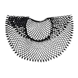 Generico 1 pieza de tela de encaje bordado blanco negro de malla DIY costura apliques de novia escote cuello artesanía guipur decoración de boda, Negro , M