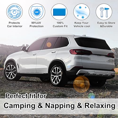 Image of 10PCS Windshield Sun Shade Custom Fit for 2019 2020 2021 2022 2023 2024 2025 BMW X5 Accessories Foldable Sunshade Side Rear Window Shade Cover Full Set Privacy Protection Keeps Car Cool