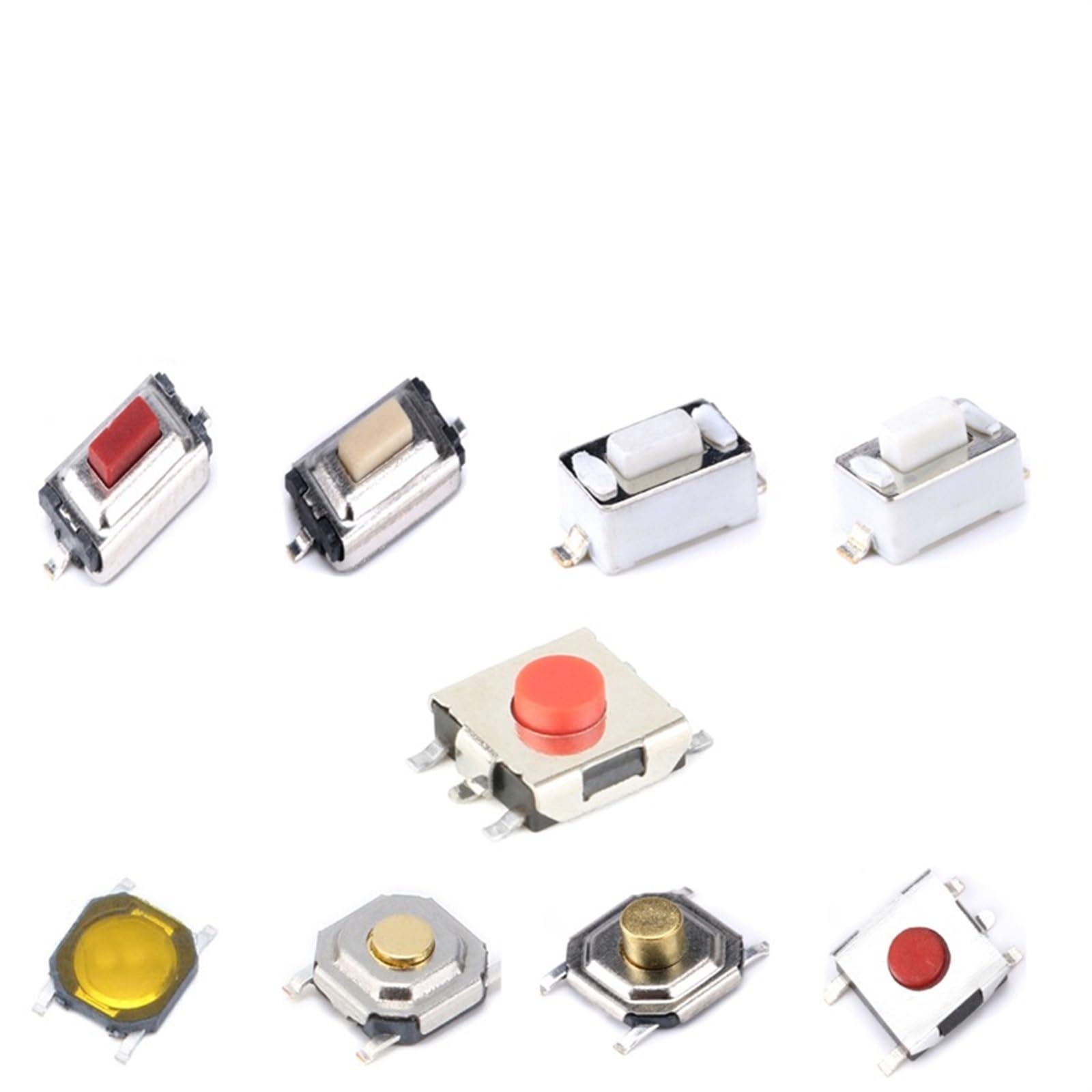 Micro interrupteur tactile en silicone SMD et 2 broches pour circuits imprimés