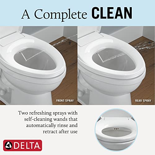 Delta Faucet Refresh Elongated Bidet Toilet Seat, Bidet Attachment for Toilet, Elongated Toilet Bidet, Elongated Toilet Seat, Bidet Sprayer, Toilet Water Spray, White 833004-WH