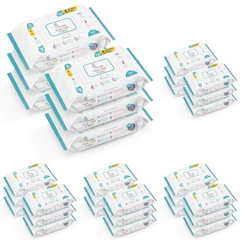 Image of R for Rabbit Feather 468 Baby Wet Wipes for new born Combo Pack of 30