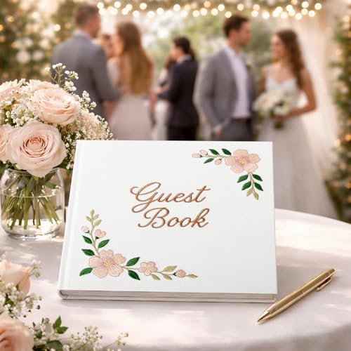 Libro de invitados de boda FEELOVE sofisticado recuerdo con bordado premium para aniversarios 4