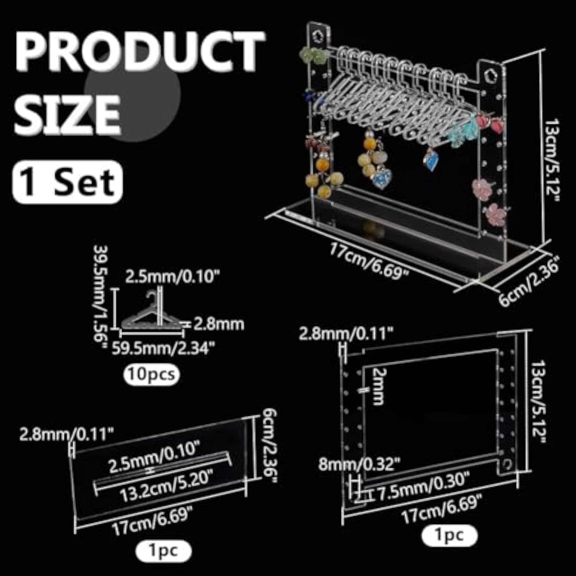 Clear Acrylic Earring Stand Organizer