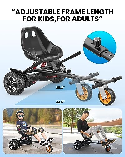 Gyroor K2 Hoverboard Go Kart Attachment For Kids & Adults, Adjustable Frame Length Hoverboard Seat Attachment For 6.5 Inch 8 Inch 10 Inch Hoverboard Self Balancing Scooter thumb #2