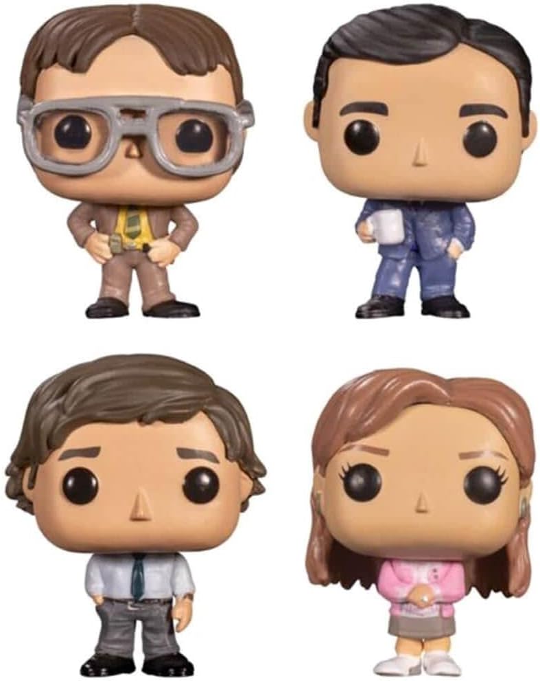 POP The Office - Jim, Dwight, Pam & Michael Valentine's Day Heart-Shaped Box Pocket Vinyl Figure 4-Pack