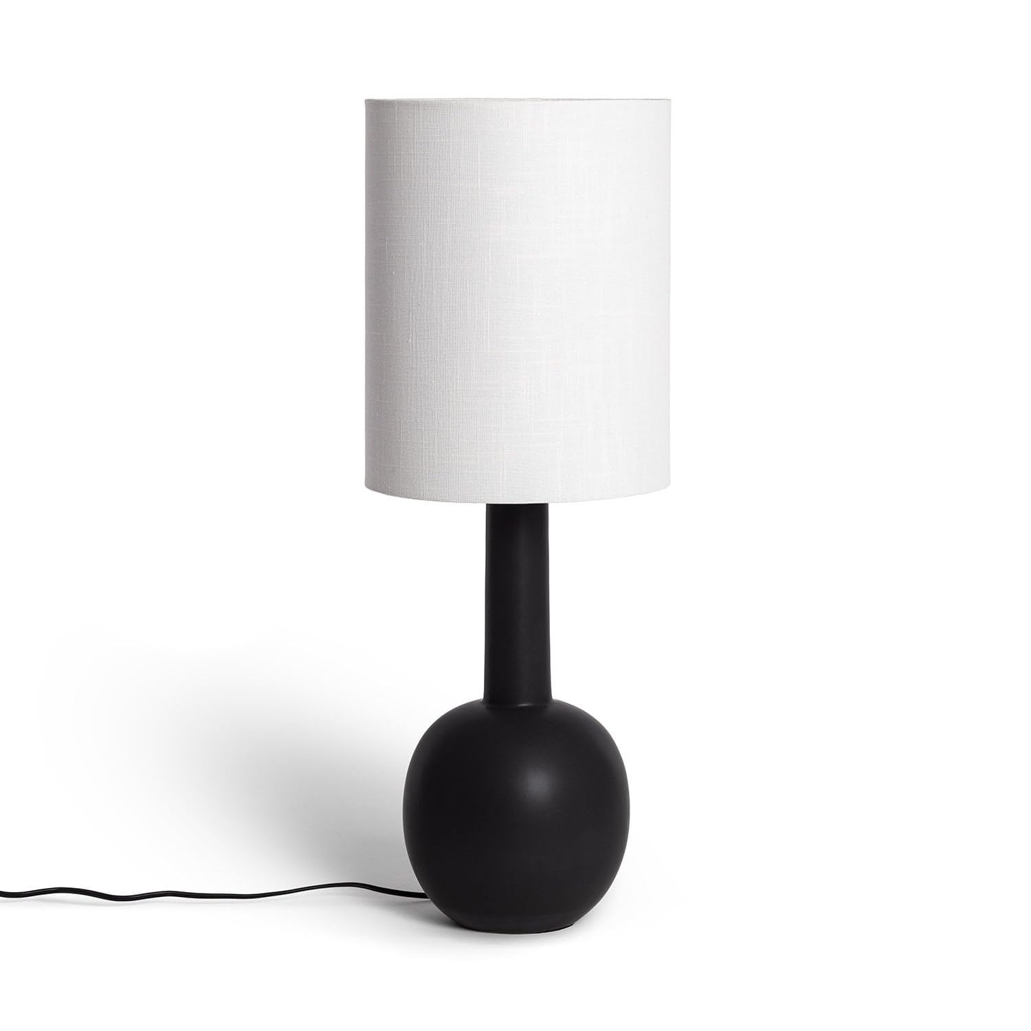 LEDKIA Lámpara de Mesa de Porcelana Guldan Negro