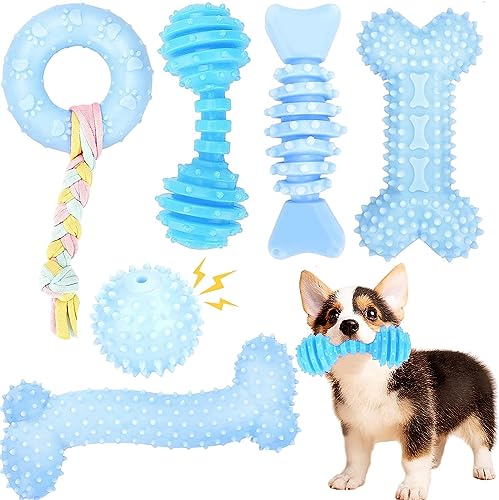 Puppy Toys 6 Pack Dog Chew Toys for Puppy Cute Blue Small Dog Toys Teething Toys for Puppies Soft Durable Interactive Chew Toy for Small Dogs  Cucciolini Doodles Puppy toys 6 pack dog chew toys for puppy cute blue small dog toys teething toys for puppies soft durable interactive chew toy for small dogs   cucciolini doodles