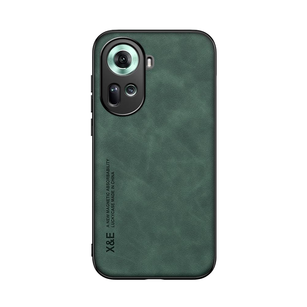 Custodia Per Oppo Reno 8 Silklike - Case Con Piastra Metallica, Verde, Supporto Magnetico Auto - Foto 9
