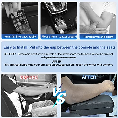 Cdefg Armrest Support Elbow Rest Pad Armrest Extender, Console Storage Organizer, Adjustable Height Comfort Arm Rest Pads, Universal Fit For Most Car Models (Black Line) #TOP2