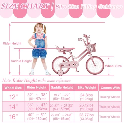 Image of Glaf Toddler Girls Bike for Age 2-12 Years Old