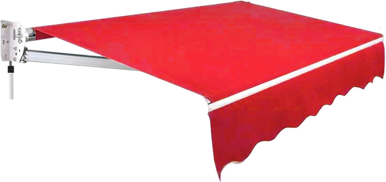 Patio Awning Retractable Retractable Awning, 8x6.5ft Sun Shade Canopy Cover, Water-Resistant & UV Protective Outdoor Patio Top (Red) Replacement Fabric Only; No Expandable Frame Included.