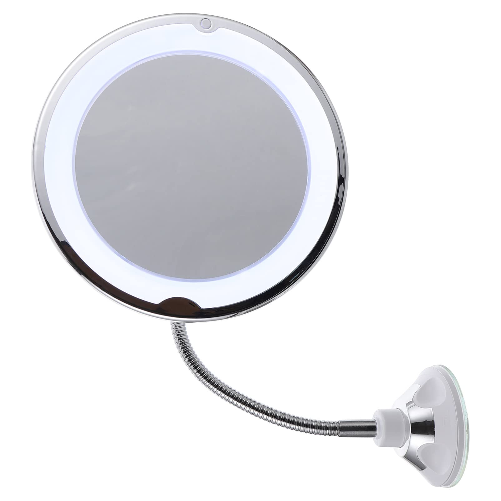 Miroir de maquillage grossissant 10x avec éclairage LED puissant et ventouse fixe
