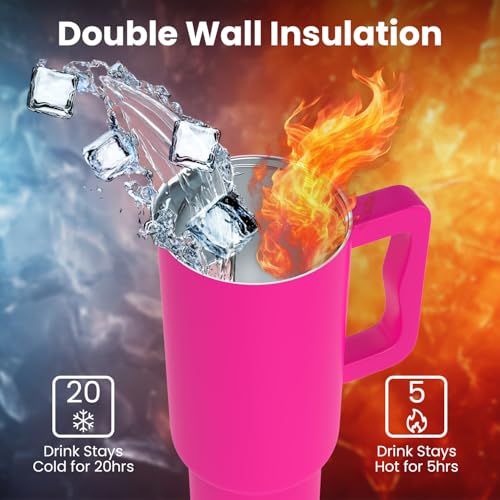 Image of enem Tumbler, Candy Pop, Tumbler with Metal Straw, Sipper, with Lid Leak Proof, 1 Metal Ice Cube, 1 Copper Spring (Tamba), Base Protector (Black /White), Mug Travel, 1.2L