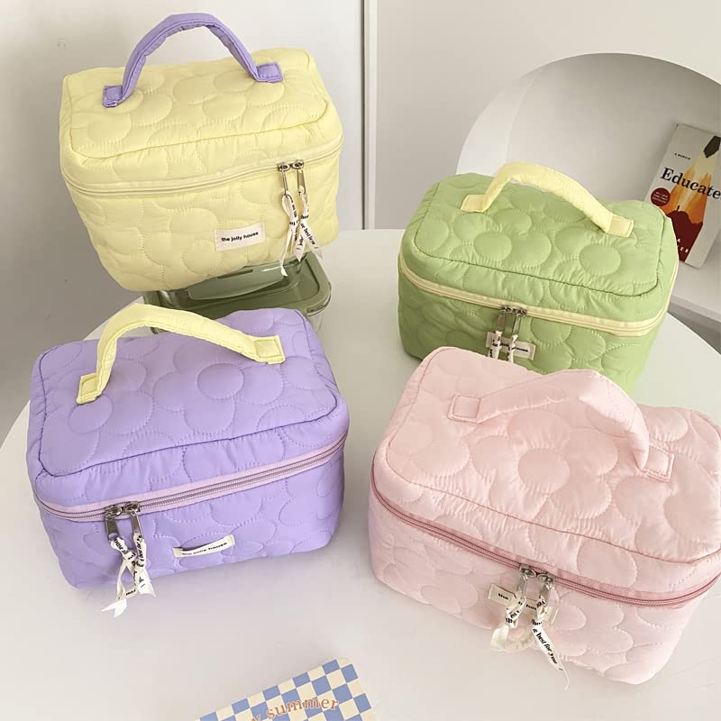 Miniatura 6 de Bolsa de cosméticos Kawaii linda bolsa de maquillaje Y2k, accesorios estéticos, bolsa de maquillaje Y2k, bolsa de cosméticos para bolso (morado)