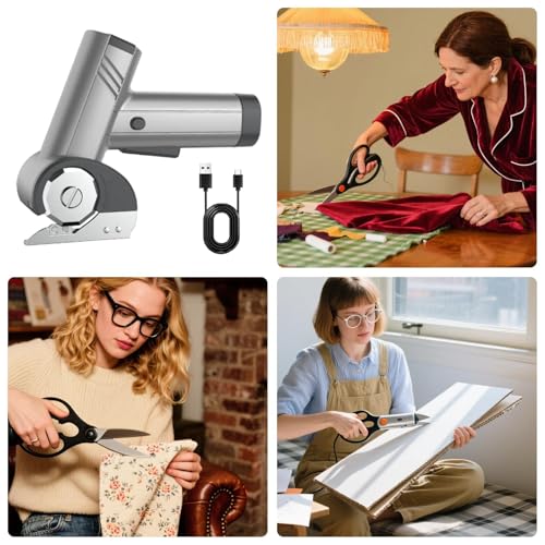 Ciseaux électriques 4V 2000mAh pour carton et tissu avec LED