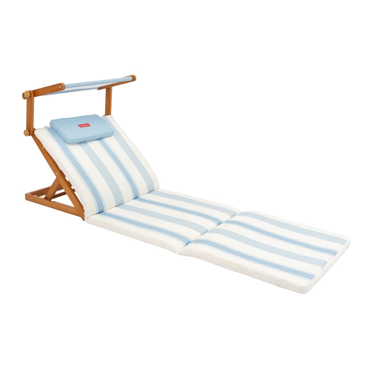 Flamingueo Tumbona Plegable - para Piscina - Reclinable 4 Posiciones - Parasol UPF50+ - Confort Premium - Poliéster - Azul
