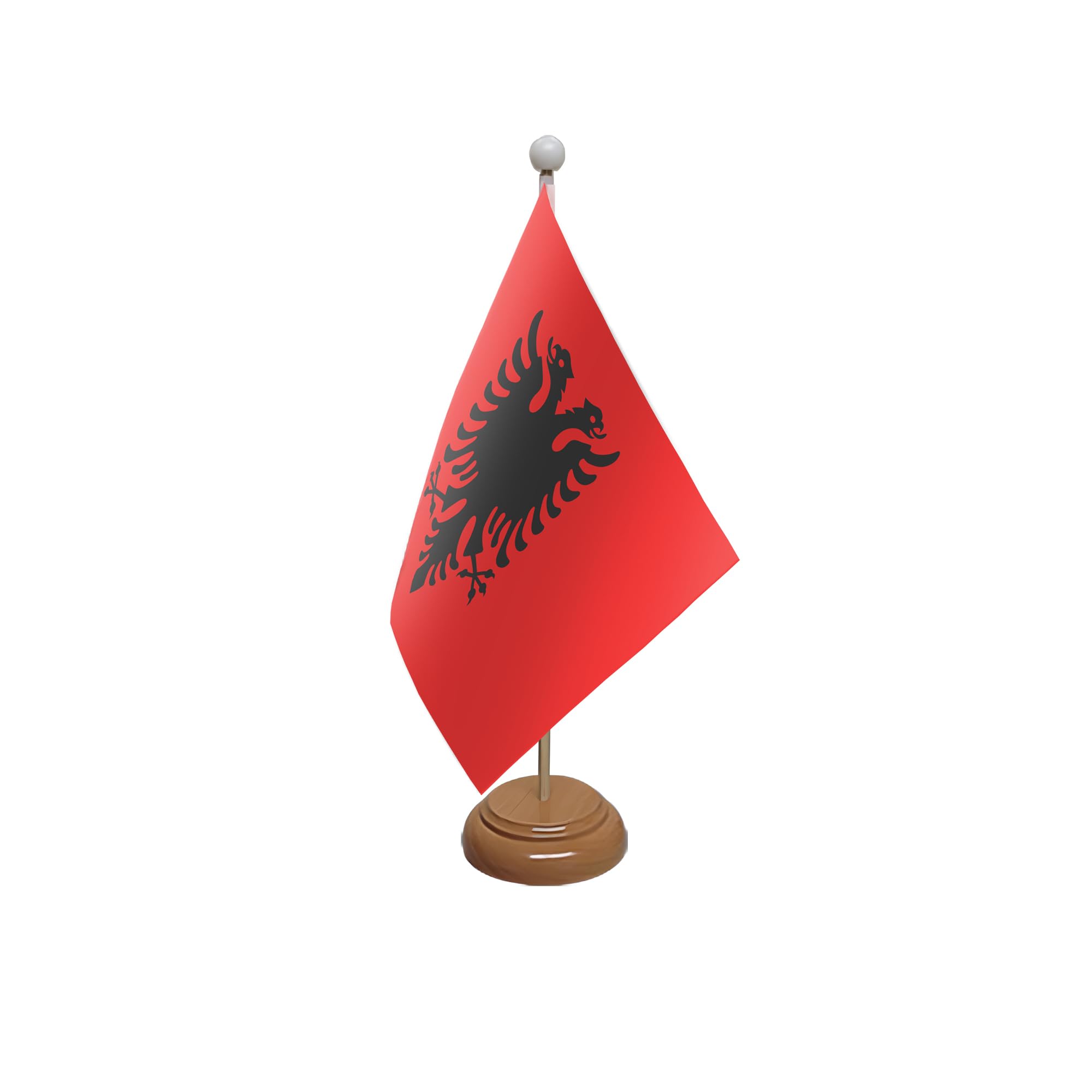 Flagtex Albania Wooden Table Flag With Wooden Base