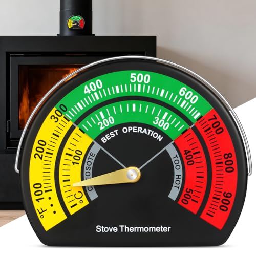 NUTKIT Magnetic Stove Thermometer with Semicircle Metal Thermometer Dial