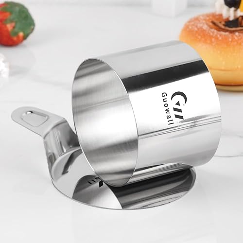 Miniatura 7 de Guowall Molde redondo para tartas de acero inoxidable, molde de mousse para tartas, incluye empujador y levantador, accesorios para hornear, 3