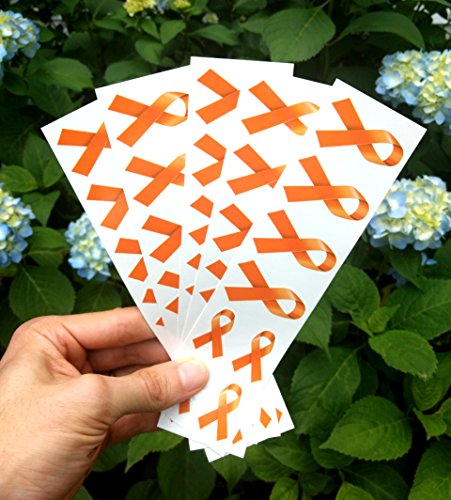 40 Orange Ribbon Temporary Tattoos: Multiple Sclerosis, Lupus, Leukemia Awareness Tattoo #TOP1
