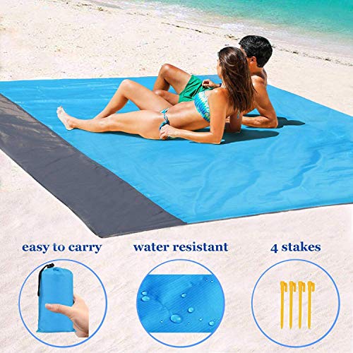 ADRIMER Sand Proof Beach Blanket, Extra Large Beach Mat 82"x79" Sand Free Water-Proof