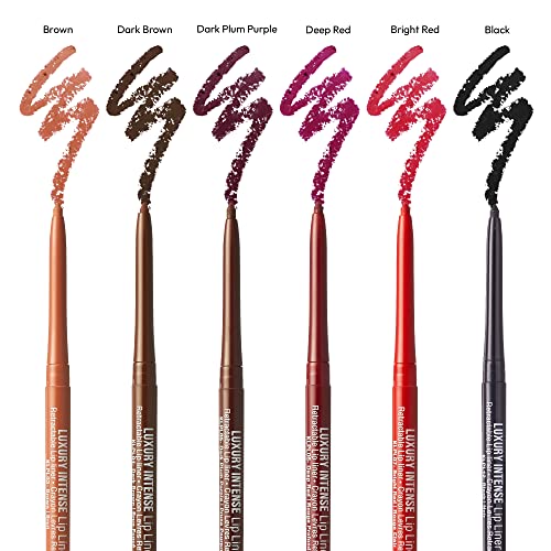 Kiss New York Luxury Intense Lip Liner, Long-Lasting Creamy Retractable Easy To Use Lip Liner 3Pcs (Dark Brown) #TOP5