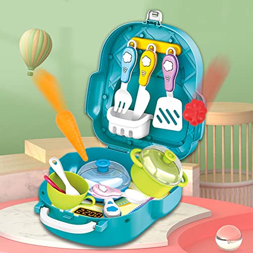 Brinquedos de Cozinha | Tocar Comida Panelas Utensílios Pratos com Mochila Crossbody - Brinquedos de