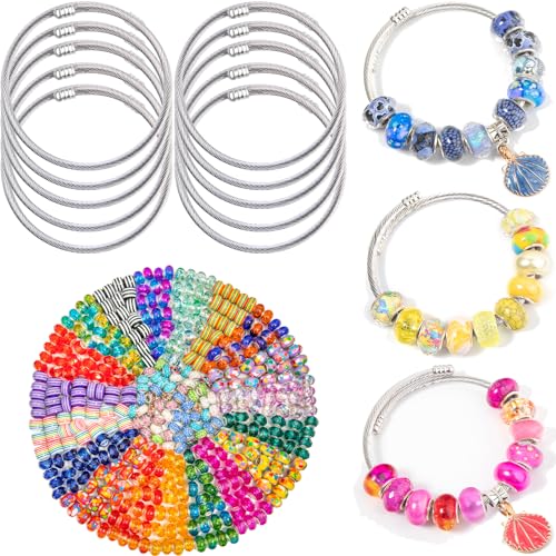 400 Pcs European Large Hole Spacer Beads Plus 20Pcs Snake