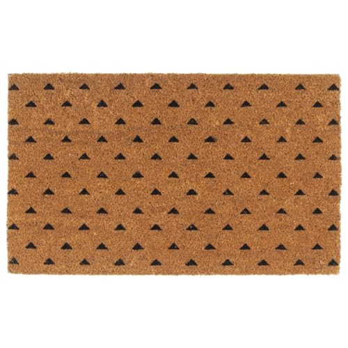 Mhdvray Felpudo de coco 45 x 75 cm natural con bucles para puerta de casa y balcón, resistente con base de PVC antideslizante para pasillo, jardín, terraza