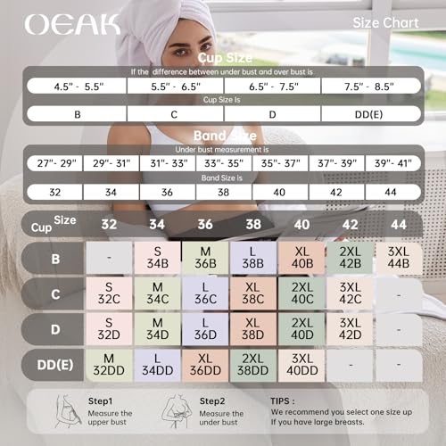 Image of OEAK Women Comfortable Jelly Bras No Underwire Seamless Full Coverage Bralette Buttery Soft Convertible Everyday Tshirt Bra