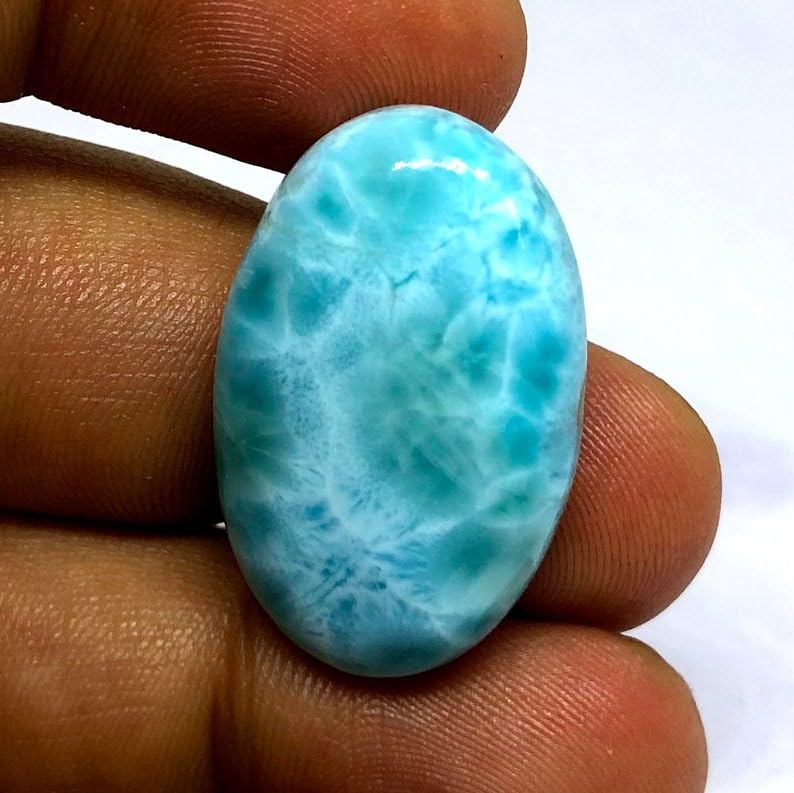 Larimar naturel ovale de qualité gemme pour création de bijoux d'exception - 2