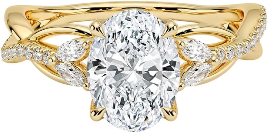 2 Carat Moissanite Engagement Ring Colorless VVS1 10K 14K 18K Solid Gold & 925 Sterling Silver Infinity Moissanite Engagement Ring Luxury Valentine's Day Gift For Her