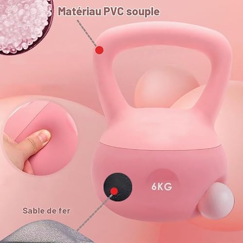 ZhaoCo Soft Kettlebell 6 kg Stylish Rose – vue 6