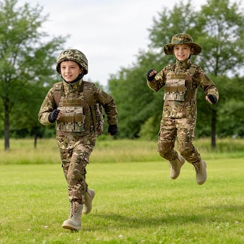 Disfraz infantil de fuerzas especiales con mochila y casco miniatura 4
