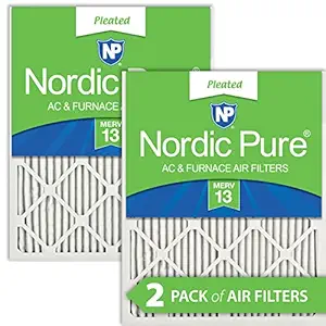 Nordic Pure 20x30x1M13-2 MERV 13 AC Furnace Filter 20x30x1 Pleated Merv 13 AC Furnace Filters Qty 2
