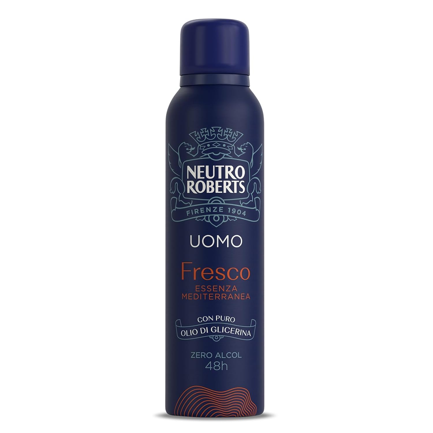 Neutro Roberts Uomo Fresco - 12 deodoranti spray Essenza Mediterranea, zero alcool, protezione 48 ore, 150 ml, + portachiavi Italy Shop Service