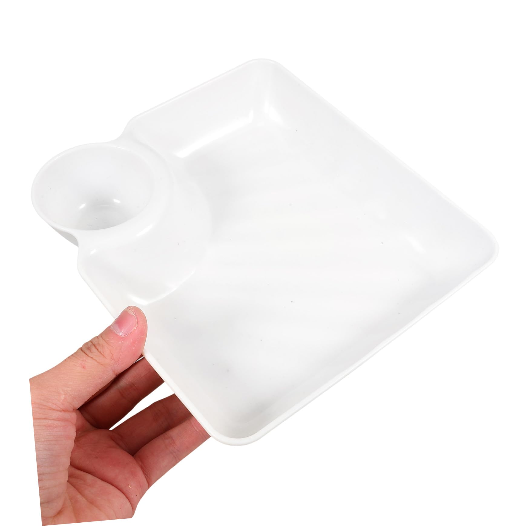 8 Stück Quadratisches Snackteller mit Dip Schale Wiederverwendbar aus Langlebigem Pp Geteilter Soßenhalter für Partys und Familienfeiern Platzsparendes Design