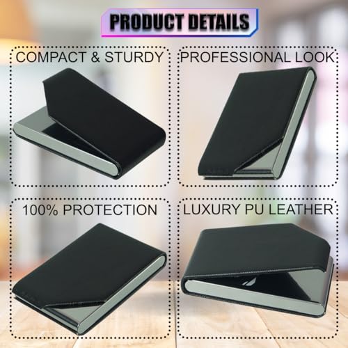 Image of Luxurious Vertical Card Holder -Unisex Design- RFID Blocking Ultrathin Stainless Steel 1 x 10 x 6 cm Size for 15-20 Business Card and 5-8 Card Debit Credit ATM Corporate Gift (Non-Customized)