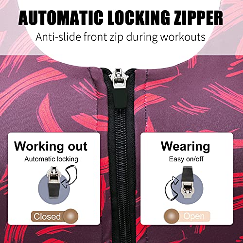 Image of Cordaw Zipper in Front Sports Bra High Impact Strappy Back Support Workout Top