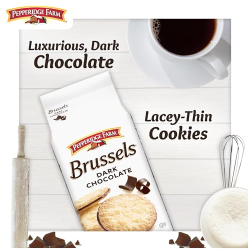 Image of Pepperidge Farm Brussels Dark Chocolate, 15 Lace Cookies, 5.25 oz. Bag (Pack of 2)