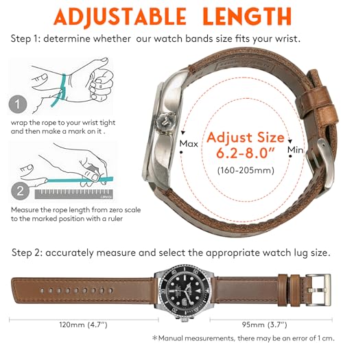 Correa de cuero para reloj de pulsera 20mm miniatura 5