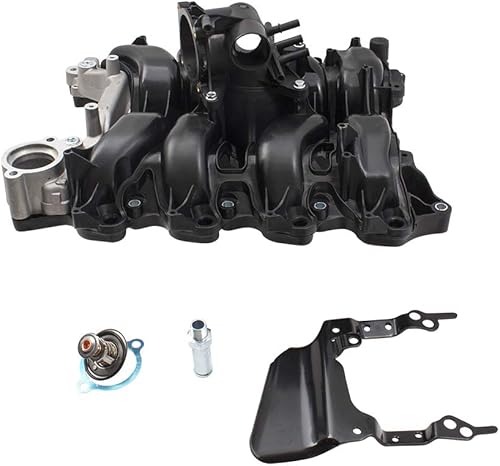 Brock Colector de admisión superior de diseño mejorado de repuesto con juntas de termostato y kit de hardware compatible con camioneta F150 y