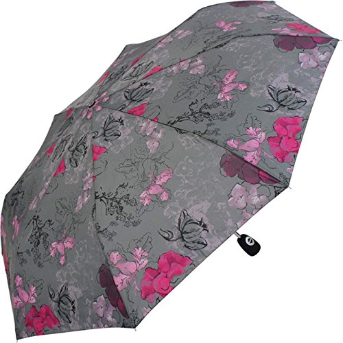 Preisvergleich Produktbild Pierre Cardin Damen Taschenschirm Auf-Zu-Automatik - Dark Flower - pink