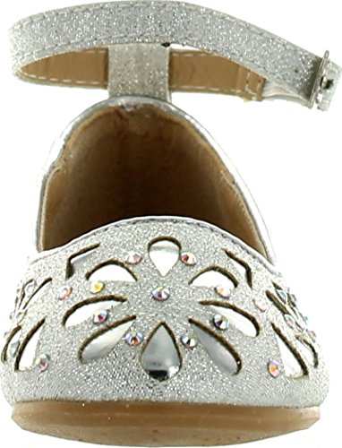 Girls Ba0037 Dress Flats with Perforations and Rhinestones3