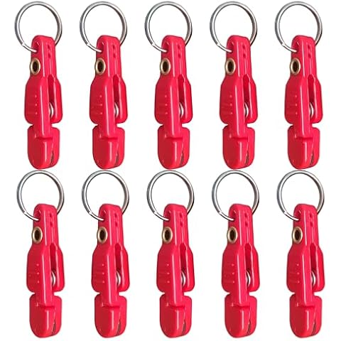 FUNORNAM 10pcs Heavy Tension Snap Release Clips for Weight Planer Board Kites Downrigger Trolling Fishing (Red) Cover