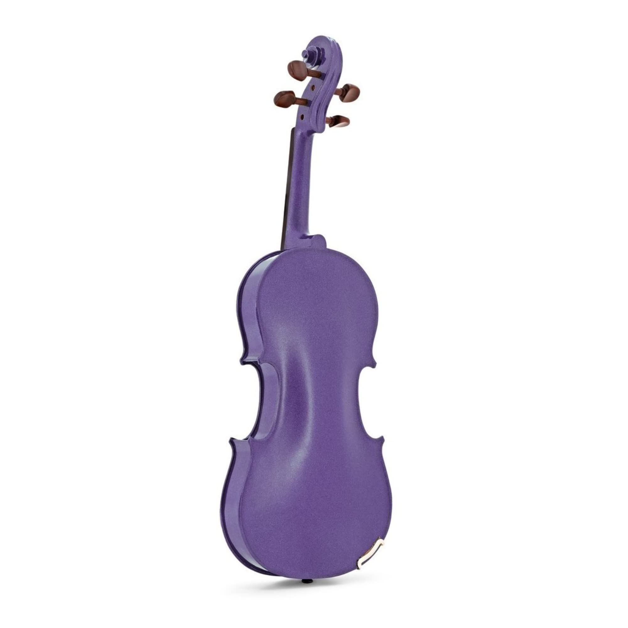 Stentor Violín arlequín tamaño 1/4, violín para intermedios con arco de fibra de vidrio P&H, estuche ligero, instrumento de cuerda colorido 1401FPU, morado