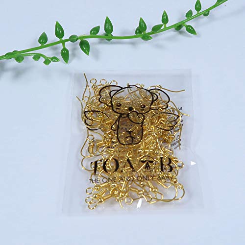 Toaob 100Pcs Golden Earring Hooks Hypo Allergenic French Ear Wires With Ball And Coil 18Mm Fish Hook Earrings Making Supplies Jewelry Findings #TOP6